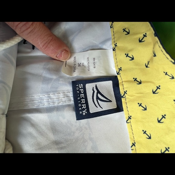 Mens Sperry swim trunks NO MESH LINING back pocket size 34 - Picture 3 of 3